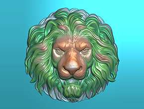 獅子頭浮雕工藝品雕刻圖_電腦數控玉石雕刻機廠