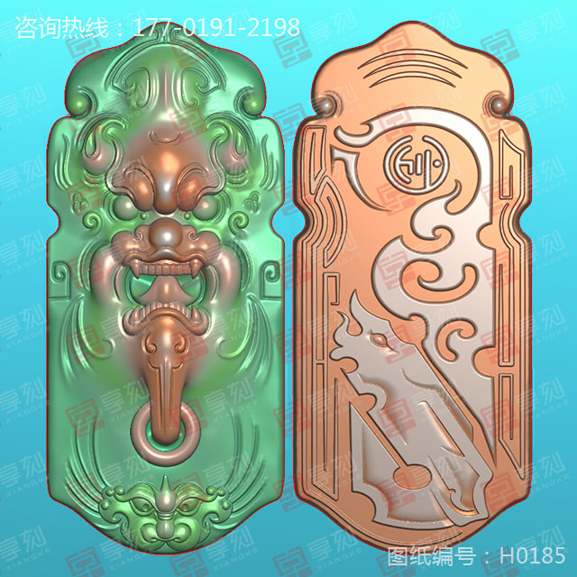 玉石仿古牌雕刻電腦玉雕圖紙