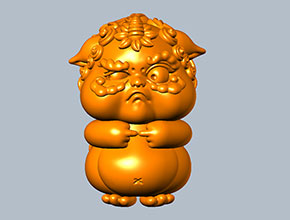 Q版國潮獸擺件立體工藝品雕刻圖紙_電腦數控玉石