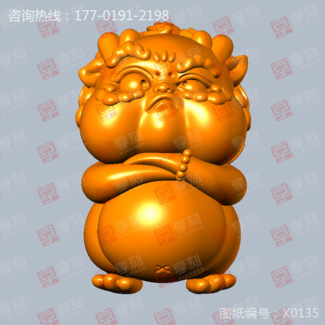 國潮Q版獸立體擺件雕刻圖紙