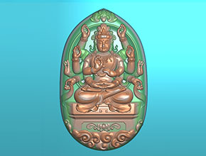 瑪瑙翡翠掛件千手觀音精雕圖紙_電腦數控玉石雕