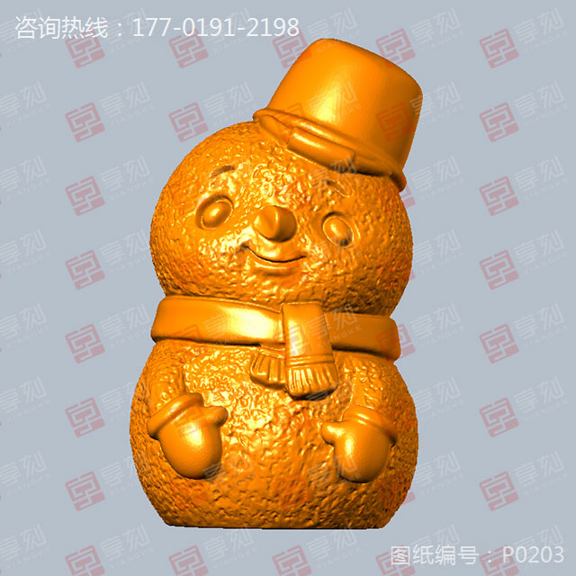 圣誕節雪人擺件STL模型精雕圖紙