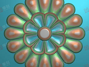 花紋圈花件素材浮雕精雕圖_電腦數控玉石雕刻機