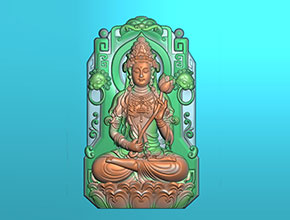 觀音菩薩鏤空紋理玉石雕刻精雕圖_電腦數控玉石