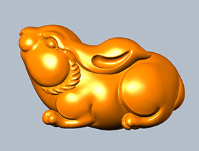 兔年兔生肖手把件擺件玉石雕刻精雕圖_電腦數控