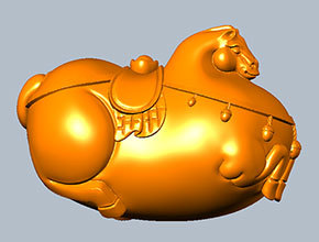 仿古唐馬立體手把件擺件玉石雕刻圖紙_電腦數控