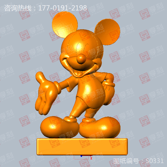 立體3d米奇老鼠擺件模型雕刻圖紙