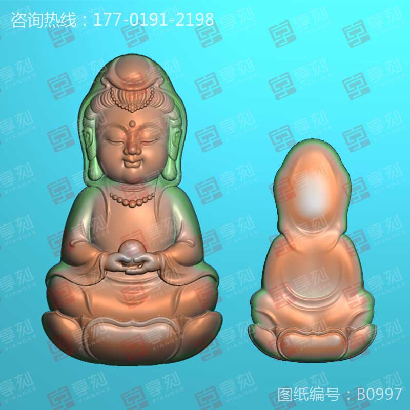 Q版觀音寶寶玉石雕刻工具圖紙