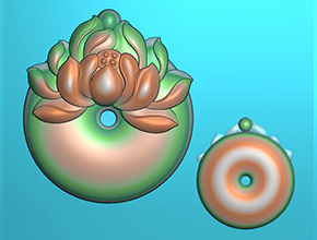 玉石翡翠平安扣花件電腦玉雕精雕圖_電腦數控玉