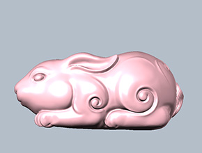 玉兔手把件兔年玉石雕刻圖模型圖紙_電腦數控玉