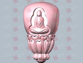 三通佛像珠子電腦精雕模型圖紙_電腦數控玉石雕