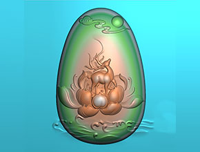 荷花鹿 玉石雕刻工具精雕圖庫_電腦數控玉石雕刻