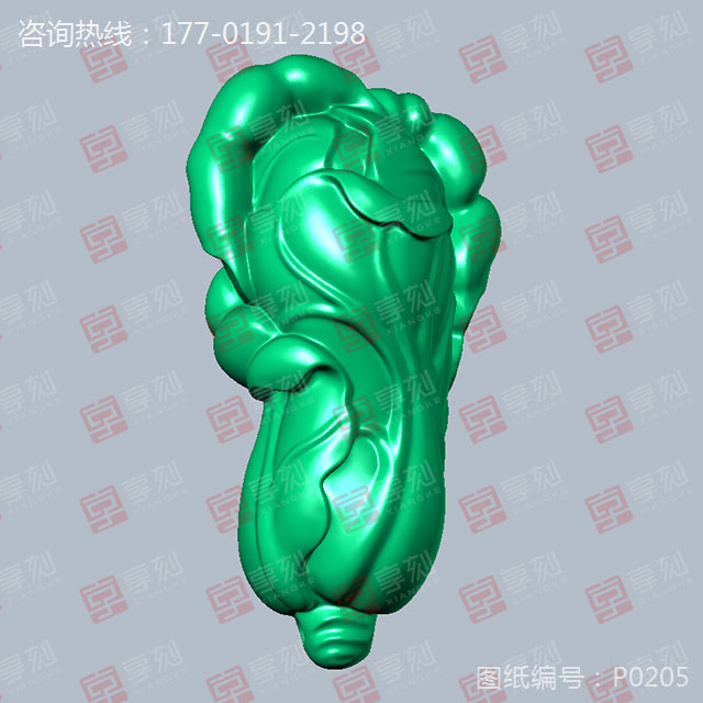 小白菜玉石雕刻電腦模型精雕圖
