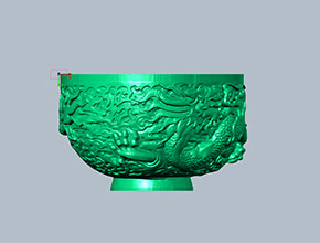 龍紋碗工藝品模型精雕玉雕圖紙_電腦數控玉石雕