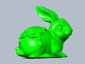 玉兔手把件玉石雕刻精雕圖_電腦數控玉石雕刻機