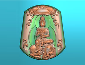 八大守護神普賢菩薩玉石雕刻機圖_電腦數控玉雕