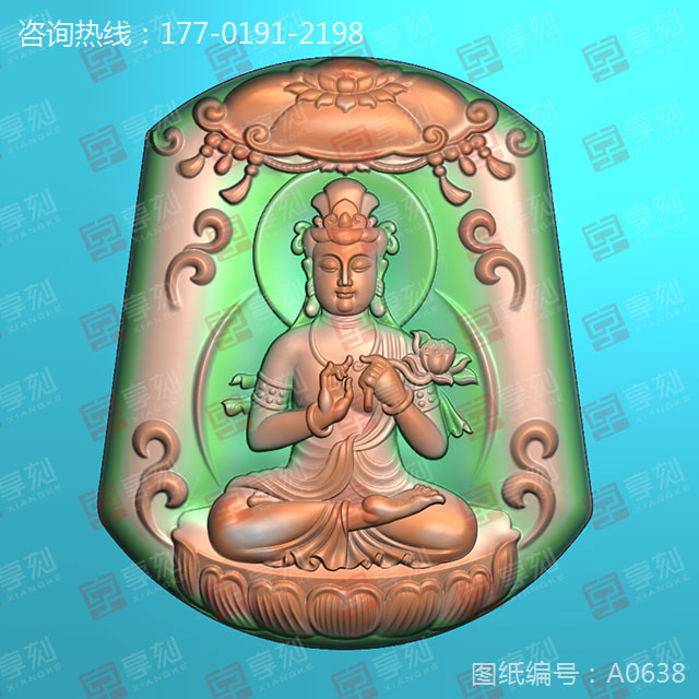 八大守護神大勢至菩薩玉石雕刻機圖