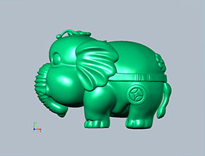 小象立體擺件模型玉雕圖紙_電腦數控玉雕雕刻機