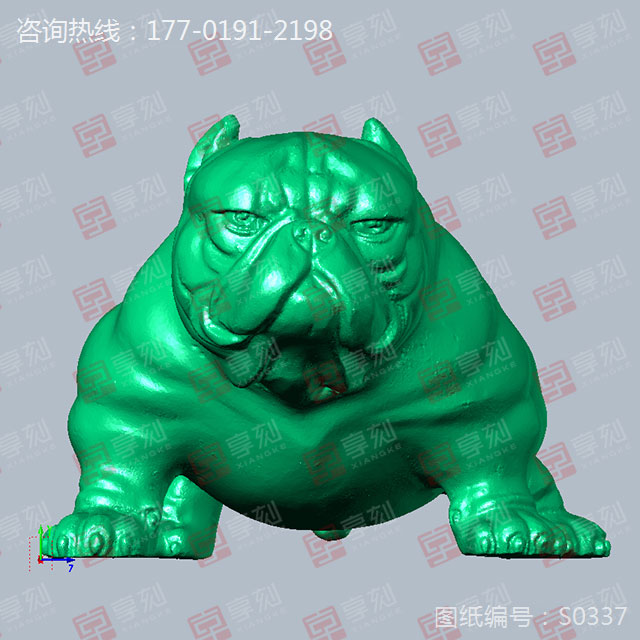 沙皮狗擺件工藝品雕刻模型圖