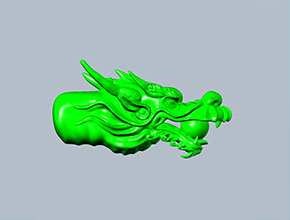 龍頭珠玉石筆套模型玉雕圖紙_電腦數控玉雕雕刻