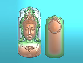 觀音牌水晶吊墜雕刻機模型圖紙_電腦數控玉雕雕