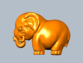大象擺件立體模型3D雕刻圖_五軸雕刻機工藝品