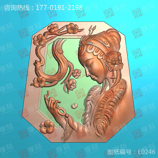 仕女人物玉雕機電腦精雕模型圖