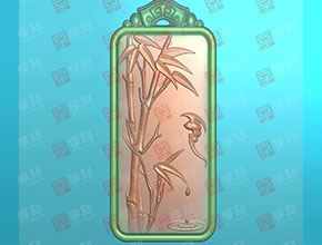 花件竹蝠玉雕吊墜玉石雕刻工具素材_享刻數控雕