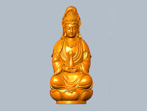 座蓮花觀音菩薩玉雕3d模型圖紙_享刻數控雕刻機