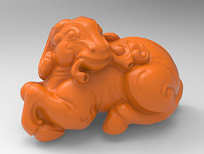 山羊擺件茶寵立體玉雕機玉雕圖_享刻數控雕刻機