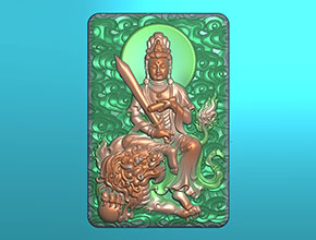 文殊菩薩玉石雕刻機電腦雕刻圖紙_享刻數控雕刻