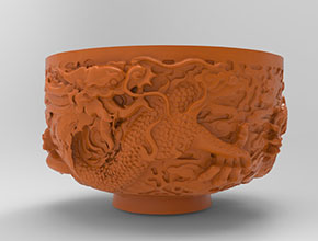 龍紋碗器皿玉石陶瓷雕刻電腦圖紙_享刻數控雕刻