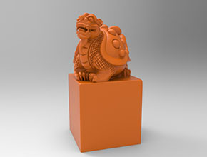 立體龍龜印章玉石雕刻機電腦雕刻圖紙_享刻數控