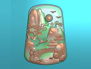 瑪瑙山水玉石雕刻機電腦雕刻圖紙_享刻數控雕刻