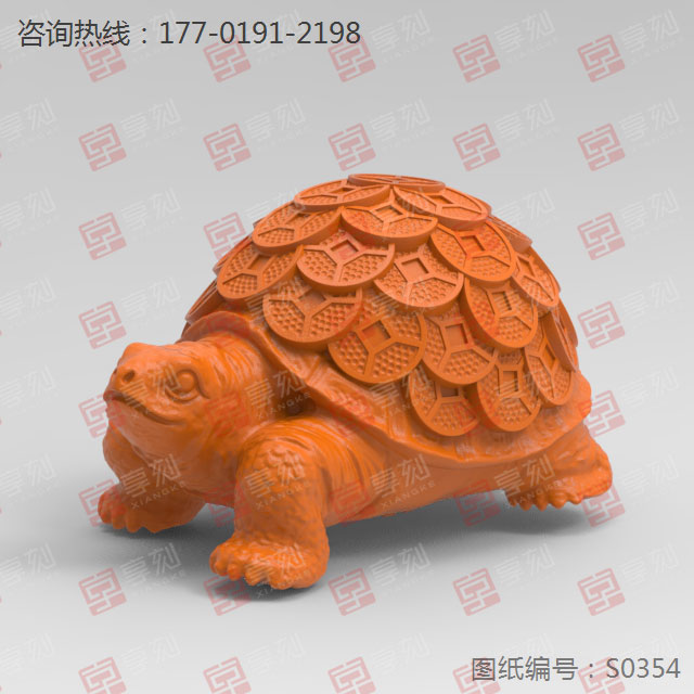銅錢龜玉雕木雕擺件電腦精雕圖模型圖