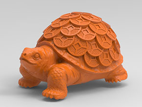 銅錢龜玉雕木雕擺件電腦精雕圖模型圖_享刻數控