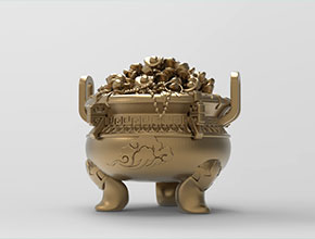 聚寶盤鼎擺件五軸雕刻圖紙_享刻數控雕刻機廠家