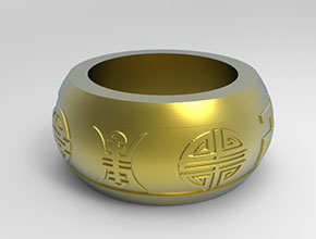 壽扳指戒指電腦雕刻圖紙_享刻數控雕刻機廠家