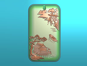 玉石雕刻機電腦精雕圖紙山水牌子_享刻數控雕刻