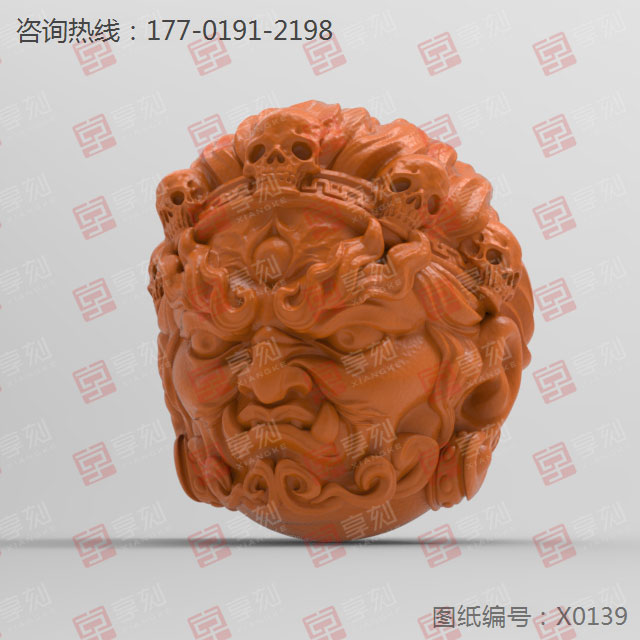 大黑天菩薩立體掛件電腦玉石精雕機圖紙