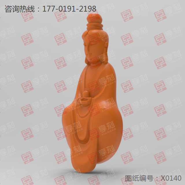 立體觀音菩薩擺件手把件電腦雕刻模型圖