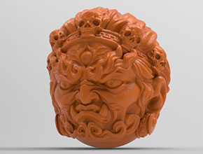 大黑天菩薩立體掛件電腦玉石精雕機圖紙_享刻數