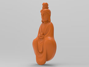 立體觀音菩薩擺件手把件電腦雕刻模型圖_享刻數