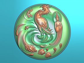 鳳觀音翡翠玉石吊墜電腦雕刻機精雕圖_享刻數控