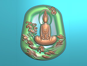 觀音佛牌翡翠玉石玉雕模型圖紙下載_享刻數控雕