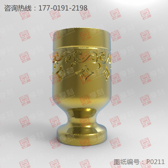仿古酒杯立體模型圖電腦雕刻機工藝品圖