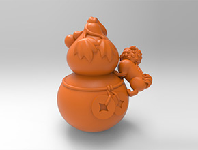 葫蘆小獅子立體擺件吊墜飾品立體模型圖紙_享刻