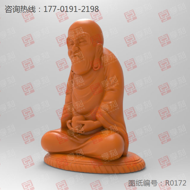 達摩擺件立體玉石雕刻機電腦模型圖紙