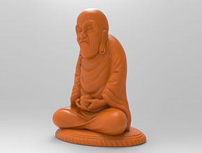 達摩擺件立體玉石雕刻機電腦模型圖紙_享刻數控