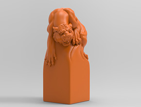 立體老虎印章玉石雕刻機電腦模型圖_享刻數控雕